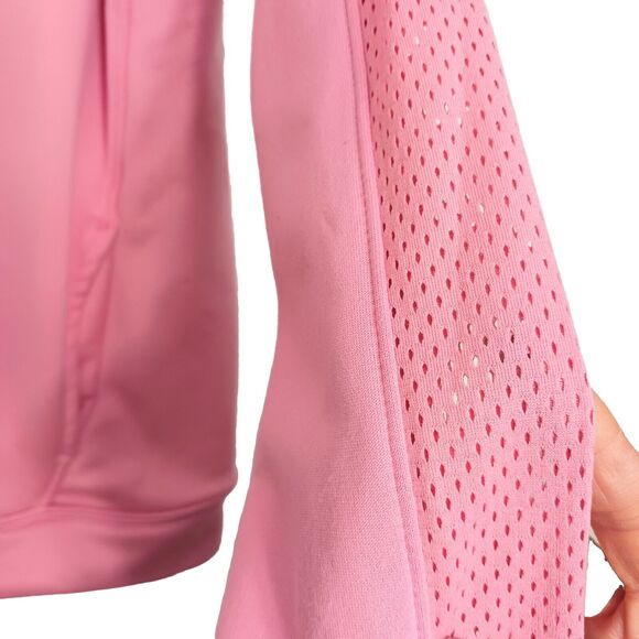 Under Armour PINK Top Size SP COWL NECK Mesh Long Sleeve Loose Coupe Barbiecore - Picture 3 of 10